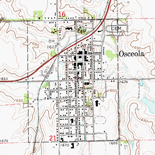 Topographic Map of United Methodist Church, NE