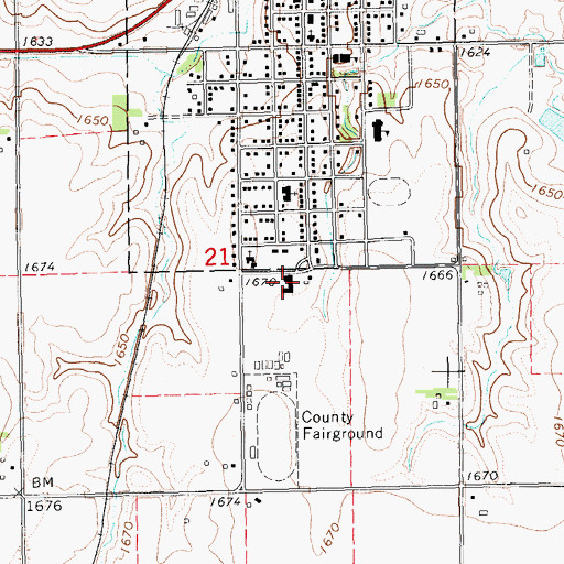 Topographic Map of Annie Jeffrey Memorial County Health Center, NE