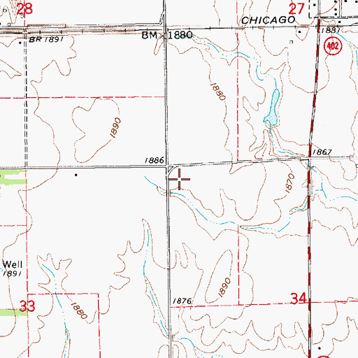 Topographic Map of Township of Phillips, NE