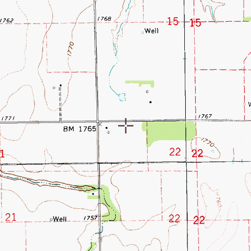 Topographic Map of Township of Otis, NE