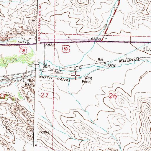 Topographic Map of West Portal, CO