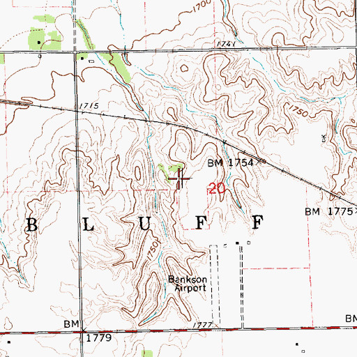 Topographic Map of Township of Bluff, NE