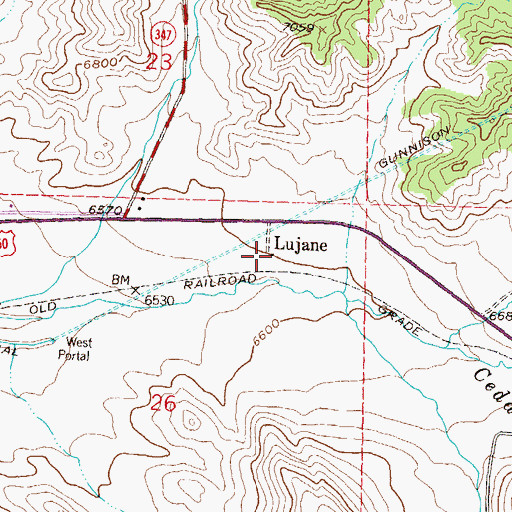 Topographic Map of Lujane, CO