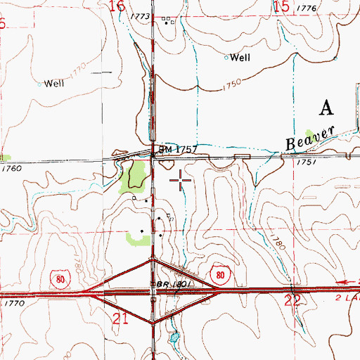 Topographic Map of Township of Aurora, NE