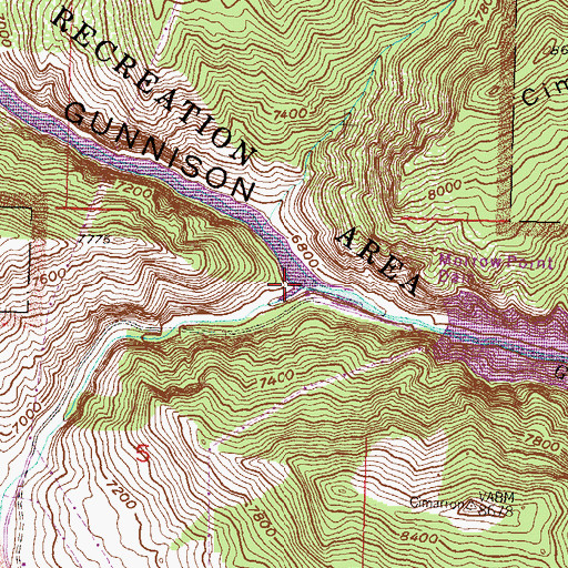 Topographic Map of Cimarron River, CO