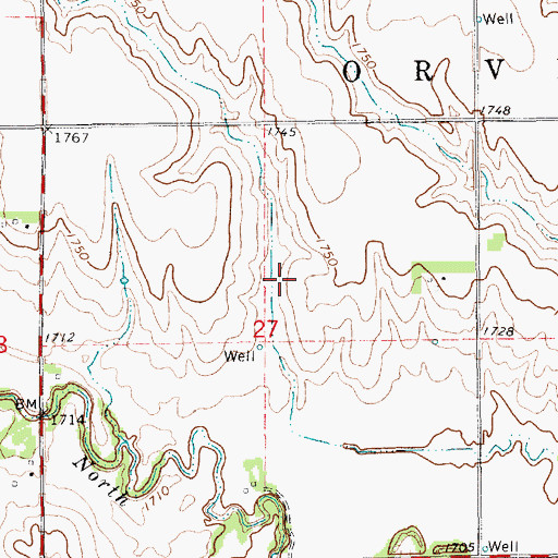 Topographic Map of Rainwater Basin Wildlife Management District, NE