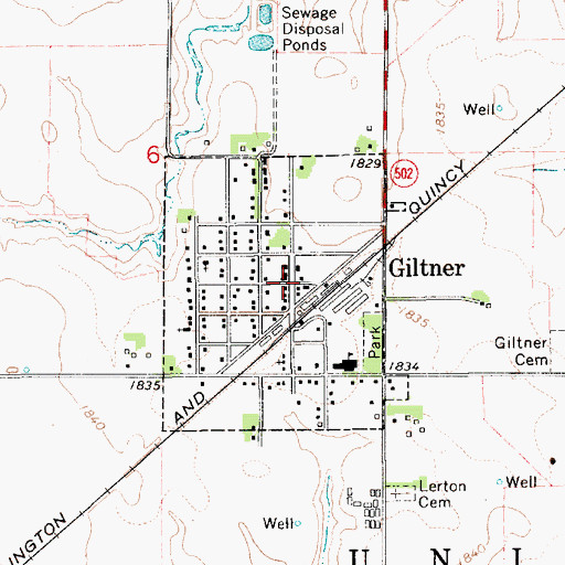 Topographic Map of Saint Joseph Catholic Church, NE