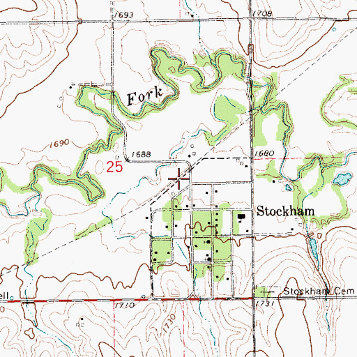 Topographic Map of Stockham (historical), NE