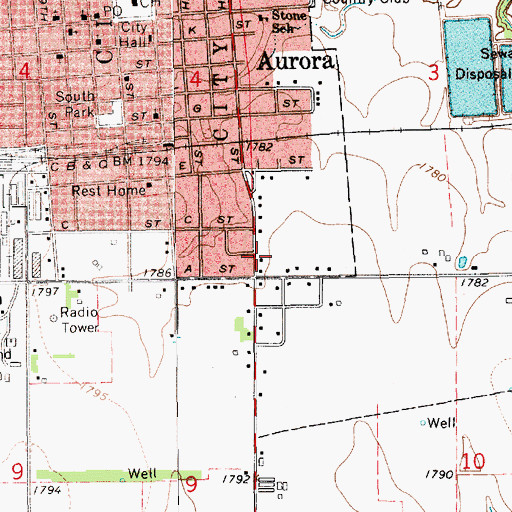 Topographic Map of Edgerton Educational Center, NE
