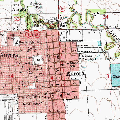 Topographic Map of Alice M Farr Library, NE