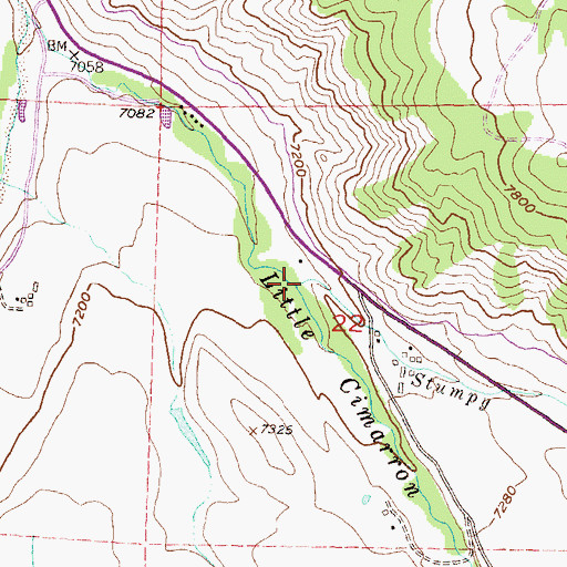 Topographic Map of Stumpy Creek, CO