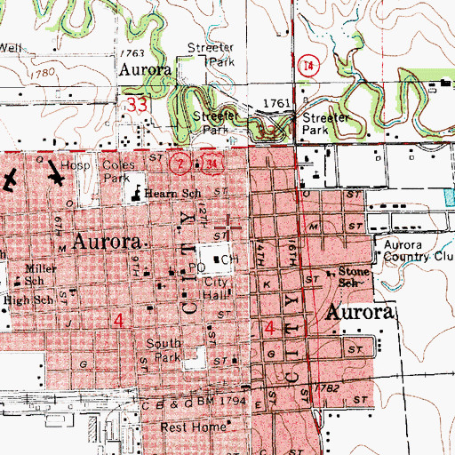 Topographic Map of Village Square Mall, NE
