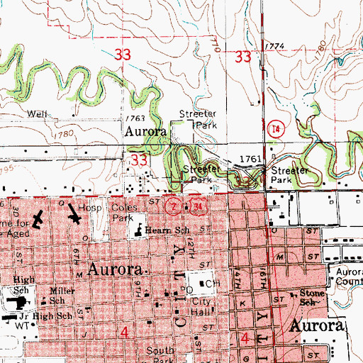 Topographic Map of Streeter Park Campground, NE