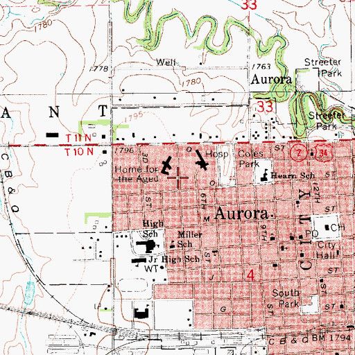 Topographic Map of Memorial Health Clinic, NE