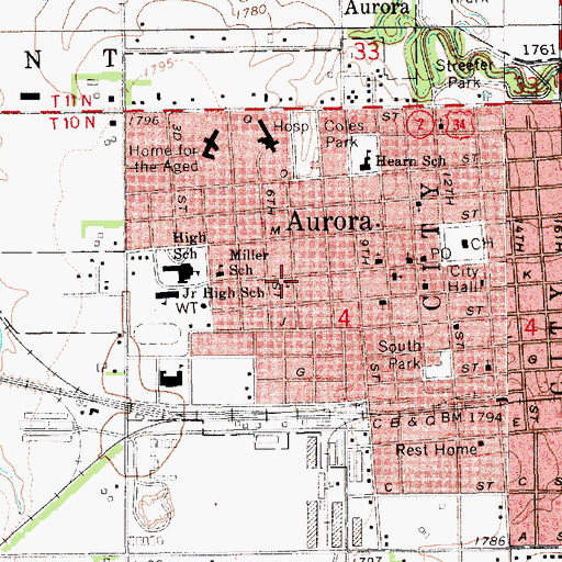 Topographic Map of Assembly of God Church, NE