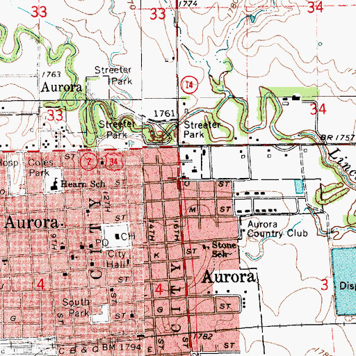 Topographic Map of First Evangelical Lutheran Church, NE