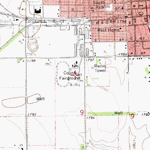 Topographic Map of Hamilton County Fairgrounds, NE