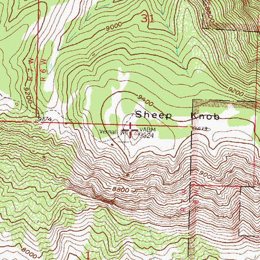 Topographic Map of Sheep Knob, CO