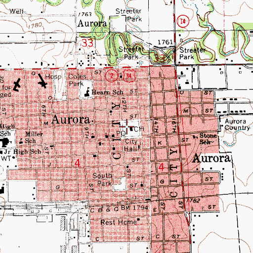 Topographic Map of Hamilton County Courthouse, NE
