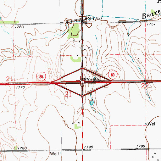 Topographic Map of Interchange 332, NE