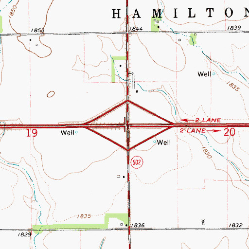 Topographic Map of Interchange 324, NE