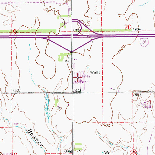 Topographic Map of Grand Island RV Park, NE