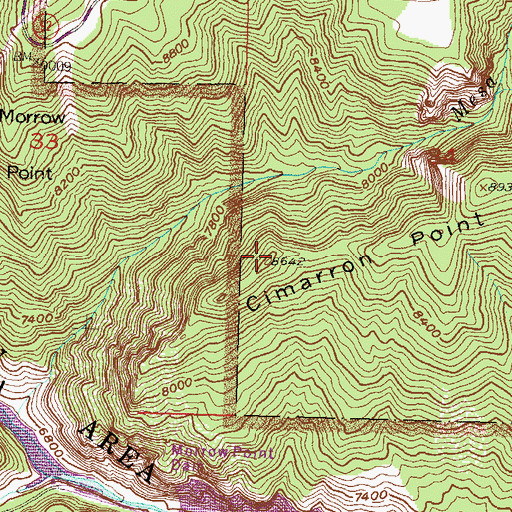 Topographic Map of Cimarron Point, CO