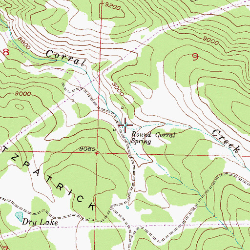 Topographic Map of Round Corral Spring, CO