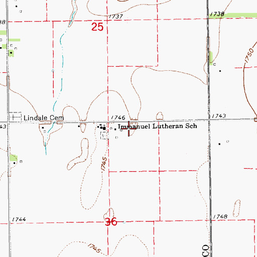 Topographic Map of Immanuel Lutheran Church, NE