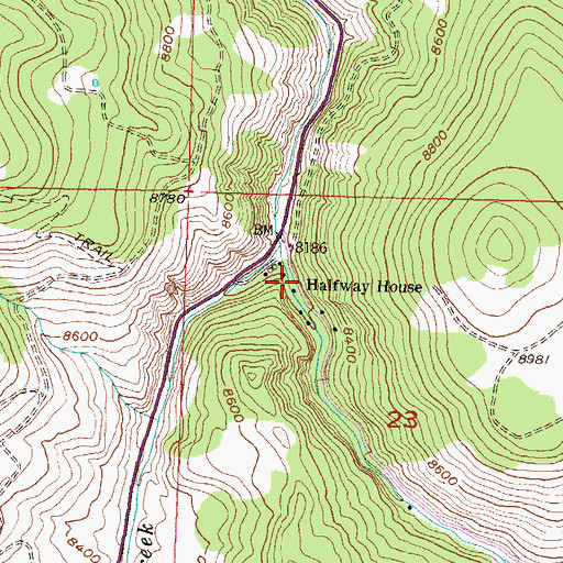 Topographic Map of Halfway House, CO