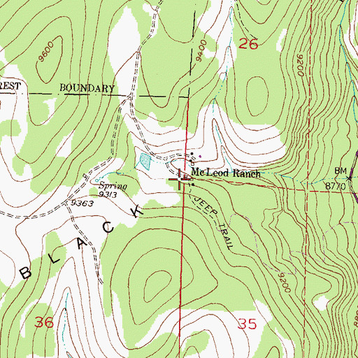 Topographic Map of McLeod Ranch, CO