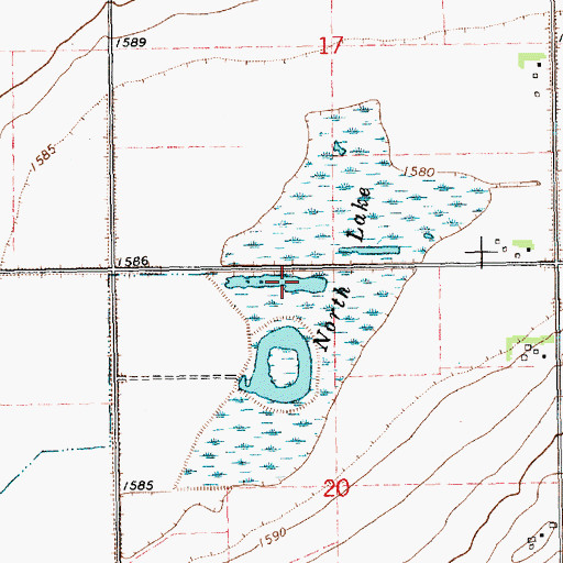 Topographic Map of North Lake Basin State Wildlife Management Area, NE