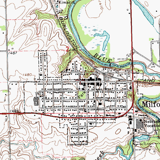 Topographic Map of Milford Volunteer Fire and Rescue Station, NE
