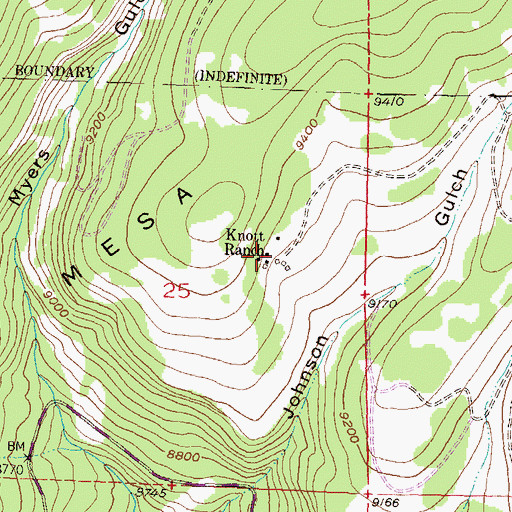 Topographic Map of Knott Ranch, CO