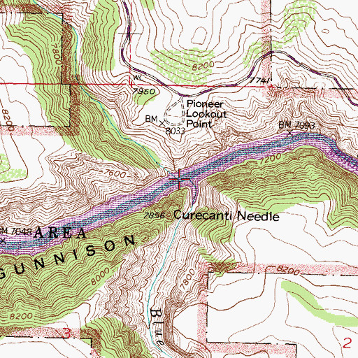Topographic Map of Big Blue Creek, CO