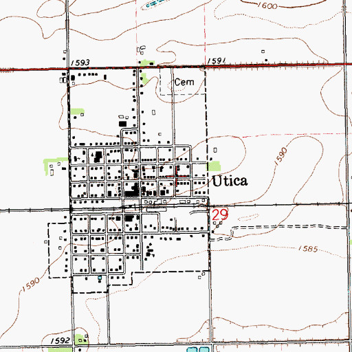Topographic Map of United Methodist Church, NE