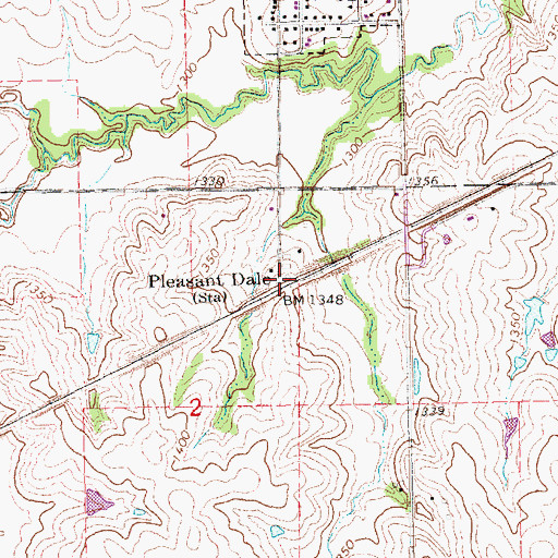 Topographic Map of Pleasant Dale, NE