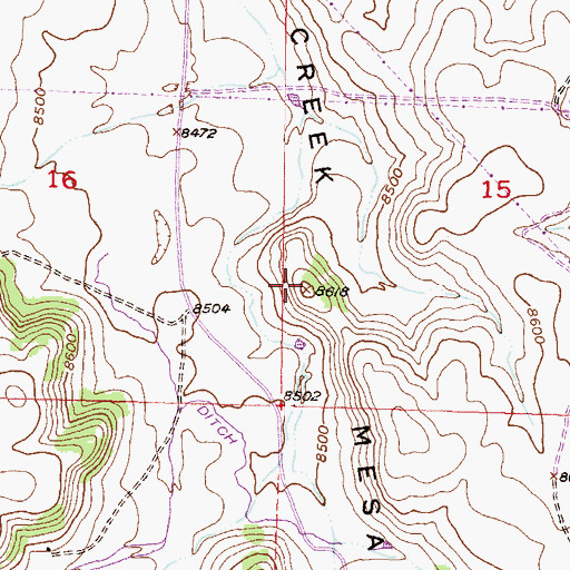 Topographic Map of Pine Creek Mesa, CO