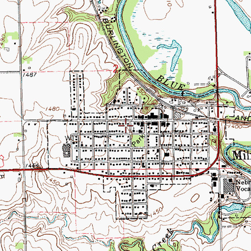 Topographic Map of Milford Family Medical Center, NE