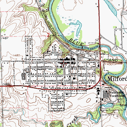 Topographic Map of Milford Dental Clinic, NE