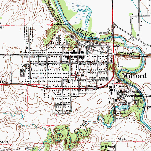 Topographic Map of Assembly of God Church, NE