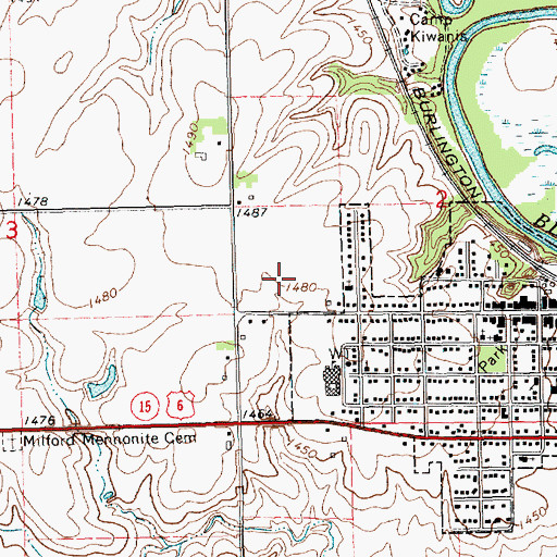 Topographic Map of Milford Elementary School, NE
