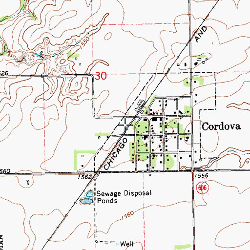Topographic Map of Cordova (historical), NE