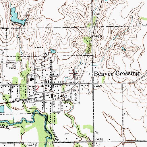 Topographic Map of Beaver Crossing City Park Campground, NE