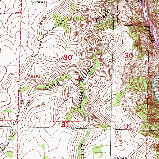 Topographic Map of Cow Gulch, CO