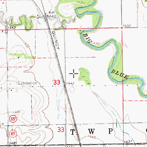 Topographic Map of Link Library, NE
