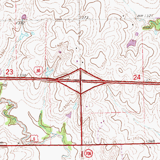 Topographic Map of Interchange 388, NE