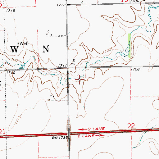 Topographic Map of Township of Brown, NE
