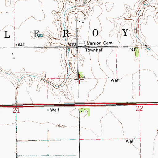 Topographic Map of Township of Leroy, NE