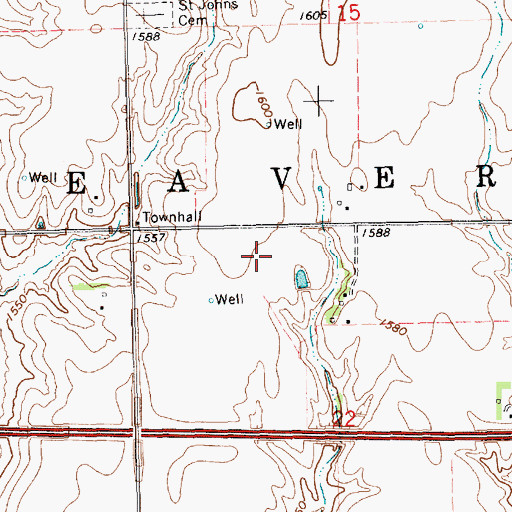 Topographic Map of Township of Beaver, NE
